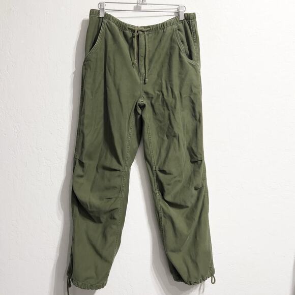 TNA Artizia Pants Small Drawstring Olive Green Baggy Olive Realaxed Twill Army - Picture 1 of 12